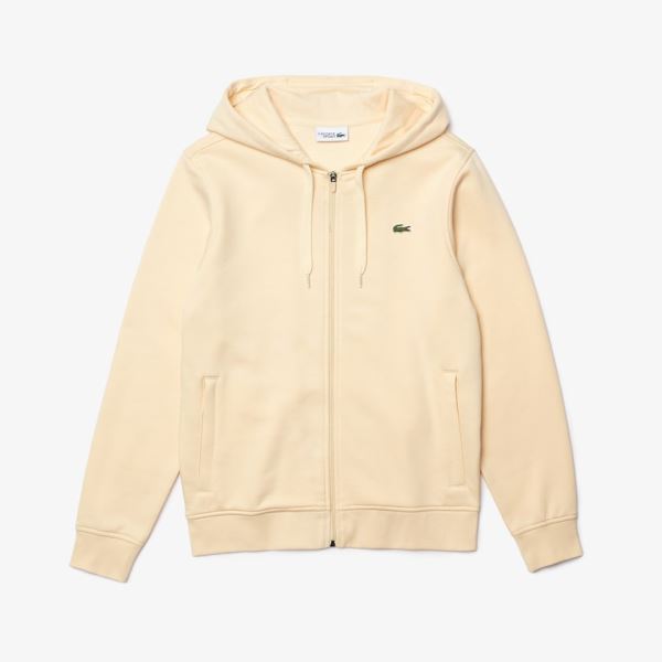 Lacoste SPORT Hooded Lightweight Bi-material Sweatshirt - Mikiny Pánské Béžový | CZ-LcvSvi